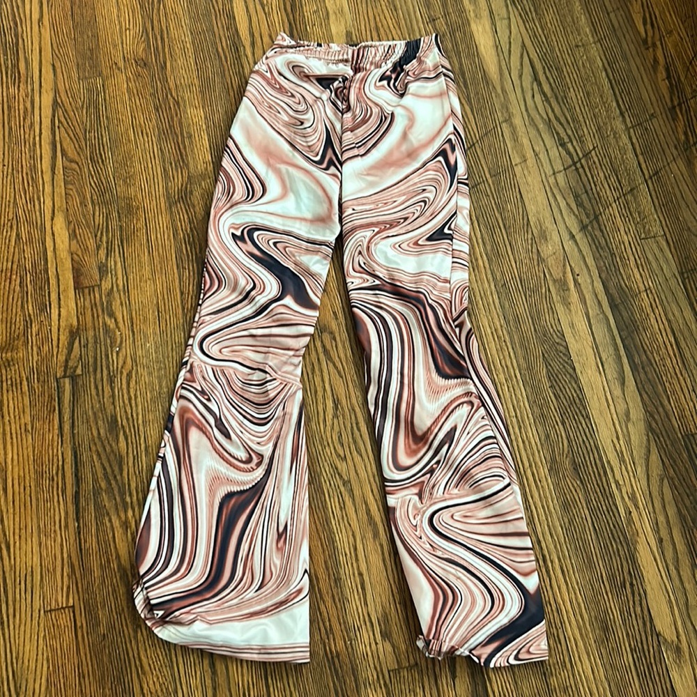 marble flare pants